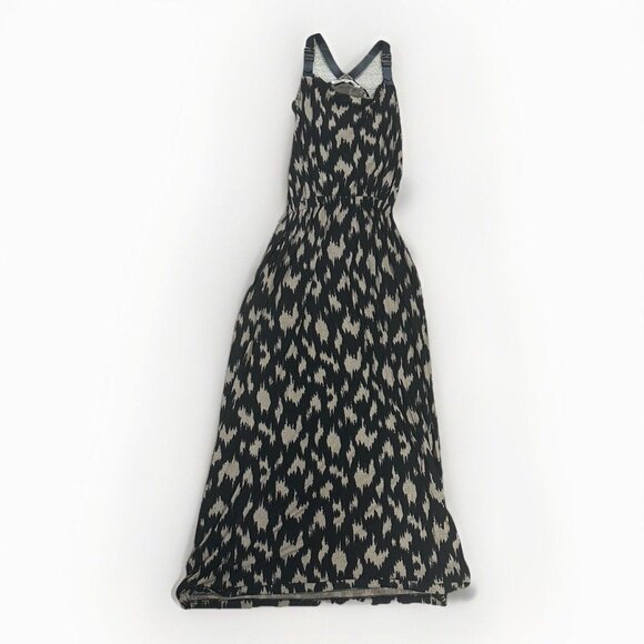 RACHEL Rachel Roy Maxi Dress Women’s XS Cream & Black Print Leather Straps - Picture 7 of 16
